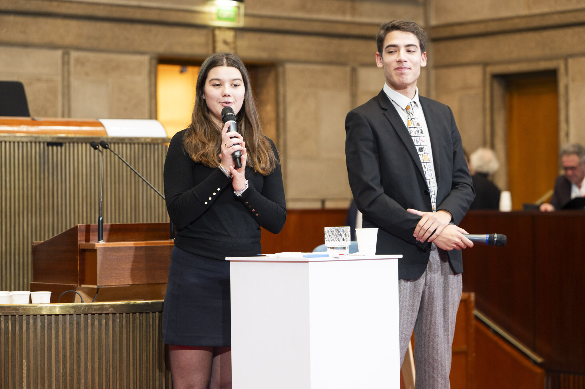 France, Paris, 2023-12-14 - Youth Parliament Day at the Economic and Social Council: 170 young people meet to express their expectations, desires and commitments. Photograph by Mary Lou Mauricio / Hans Lucas.
France, Paris, 2023-12-14 - Journée du parlement des jeunes au Conseil Economique et social : 170 jeunes se réunissent pour exprimer leurs attentes, leurs envies et leurs engagements. Photographie de Mary Lou Mauricio / Hans Lucas,.